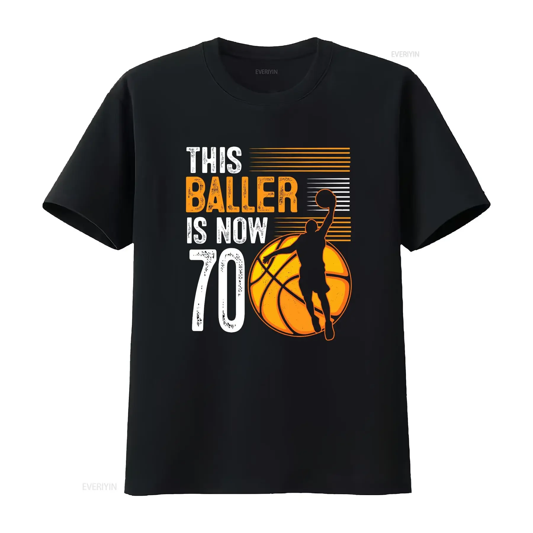 This Baller Is Now 70 Years Old Basketball 70th Birthday T Shirt  vintage Washed Top For Everyday Wear Breathable Stretched