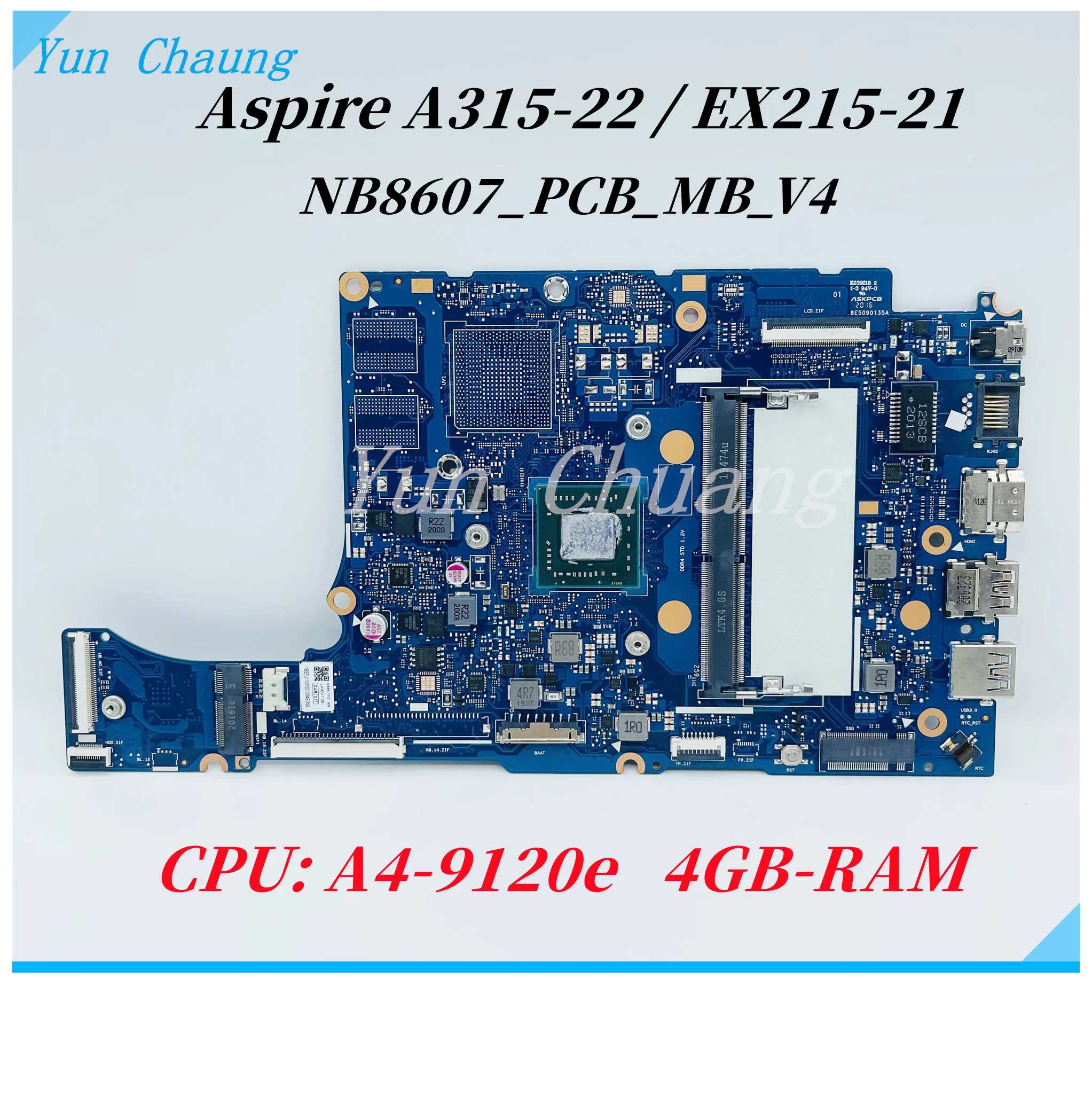 

Nb8608 _ pcb _ mb_v4 материнская плата для Acer Aspire A315-22 Extensa 215-21 Ex215-21 материнская плата для ноутбука с зеркальным процессором 4GB-RAM DDR4