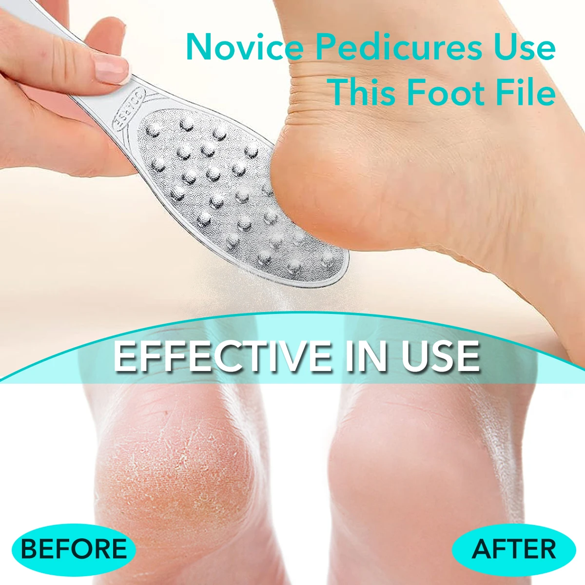 الفولاذ المقاوم للصدأ القدم مكشطة معدنية ملف القدم مزدوجة الوجهين مزيل الكالس المهنية للبشرة الرطبة أو الجافة أداة باديكير كعب