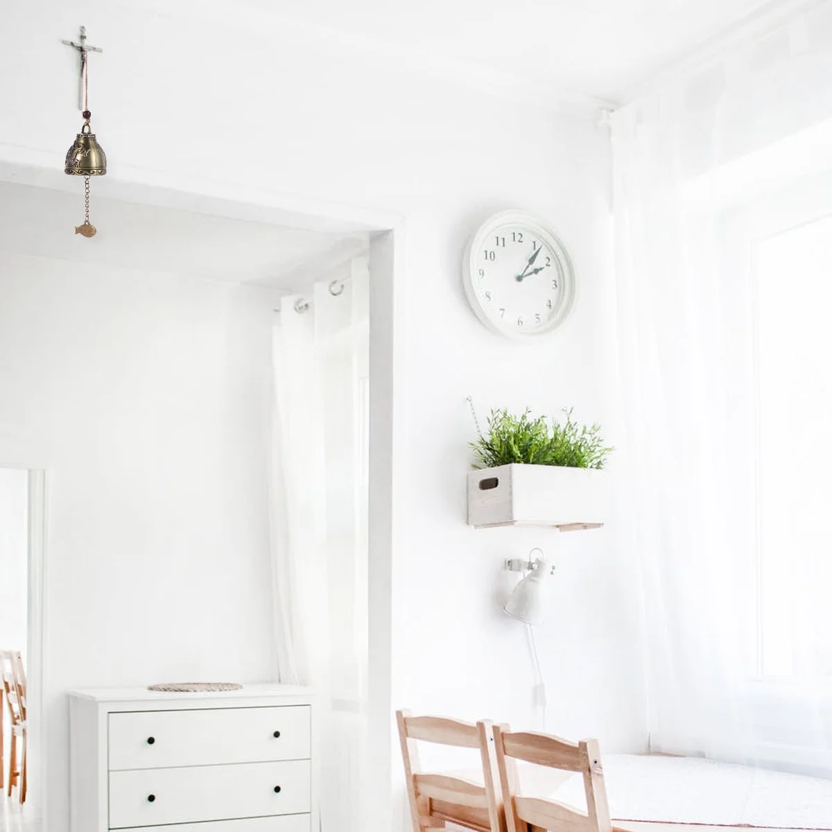 

2pcs Wind Chime Hanging Decor Alloy Rust Resistant Outdoor Garden Ornament Dragon Pattern Carp Pendant For Courtyard Birthday