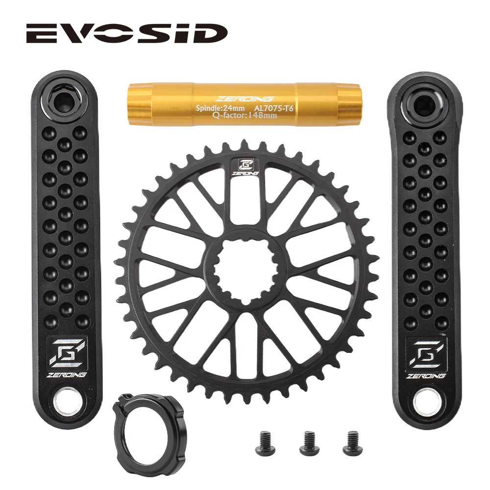 

ZEROING Road Bike Crank Chainring Set 40/42/44/46/48T 8/9-12 Speed 165mm 170mm 175mm Ultralight Gravel Bicycle Crankset Sprocket