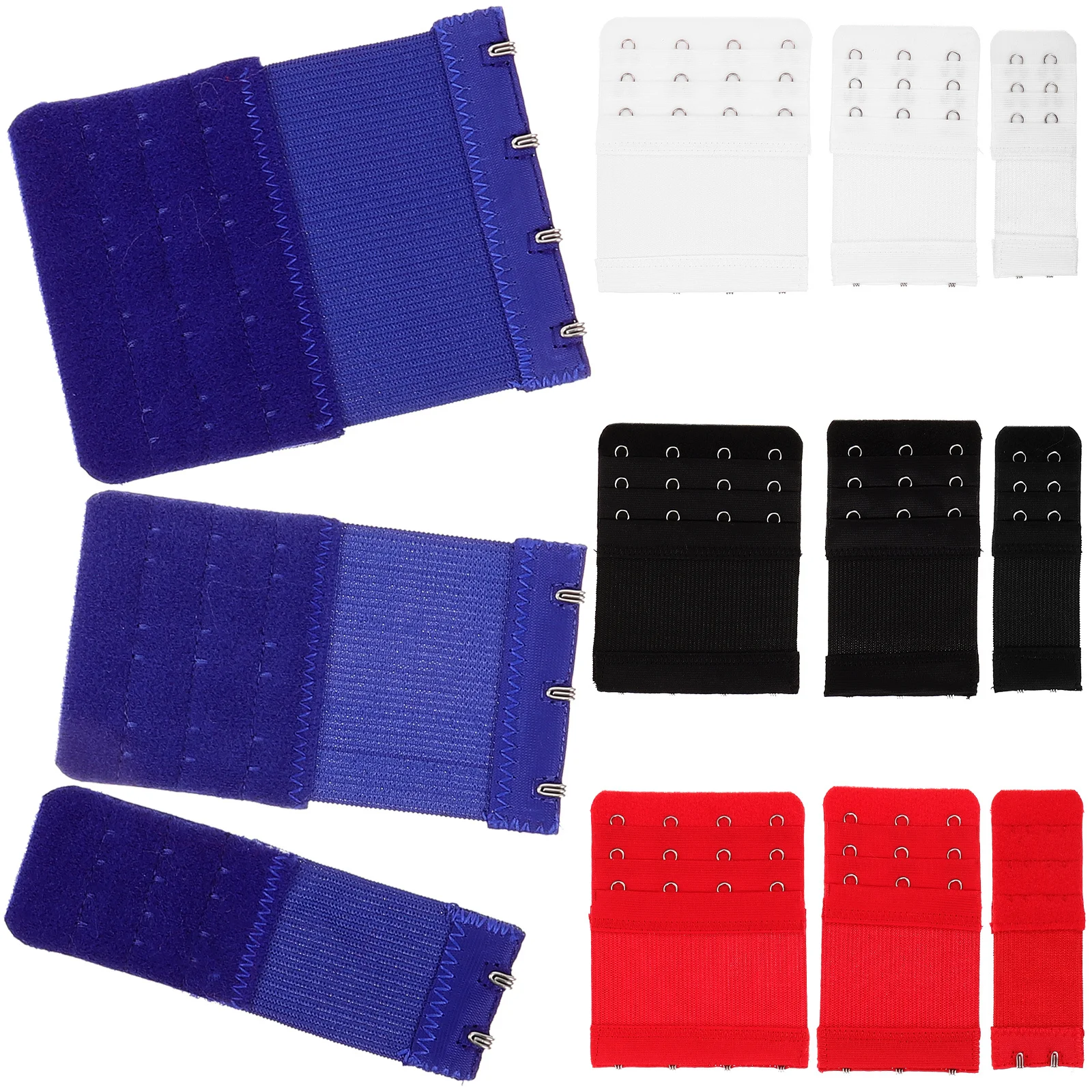 

12pcs Extenders 3 Hook Women Bra Band Stretch Elastic Polyester Durable Bra Extension Strap Adjuster Clips Underwear Accessories