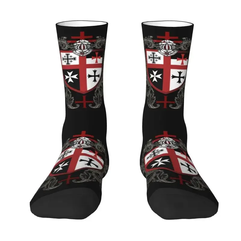 Kawaii Printing Knights Templar Cross Shield Symbol Socks Stretchy Summer Autumn Winter Medieval Emblem Secret Order Crew Socks