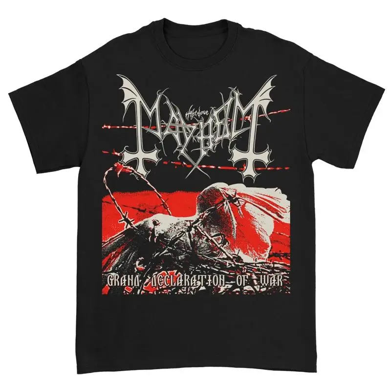 Mayhem Norwegian Band Black Metal Rock Dark Red American Vintage Punk Street Men's T-Shirt Graphic T Shirts