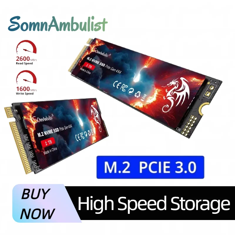 

SomnAmbulist SSD M2 NVME 128GB 256GB 512GB 1TB SSD M.2 2280 PCIe 3.0 Internal Solid State Drive For Laptop Desktop Game Console