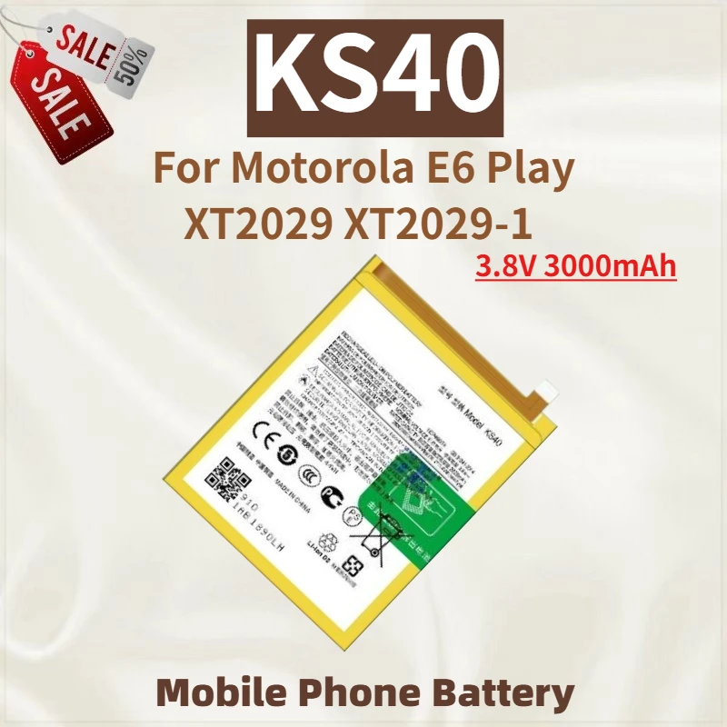 

High Quality KS40 Mobile Phone Battery 3.8V 3000mAh For Motorola E6 Play XT2029 XT2029-1 Brand New Replacement Battery