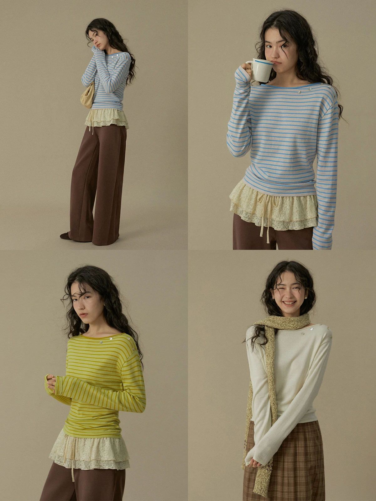 

Женская вязаная шерстяная базовая футболка LLANO с длинным рукавом и одним открытым плечом, осенне-зимняя модная универсальная внутренняя одежда