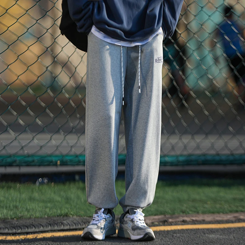 

Heavyweight Men's Straight Leg Joggers Spring Autumn New Sle Simple Loose Wide Leg Casual Long Pants Faionable Brand