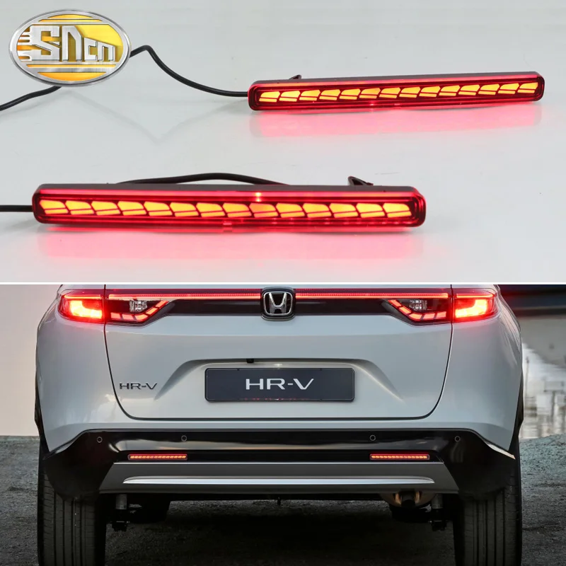 For Honda HR-V ENP1 2022 2023 3-in-1 Functions 12V LED Bumper Light Rear Fog Lamp Brake Light Dynamic Turn Signal Reflector