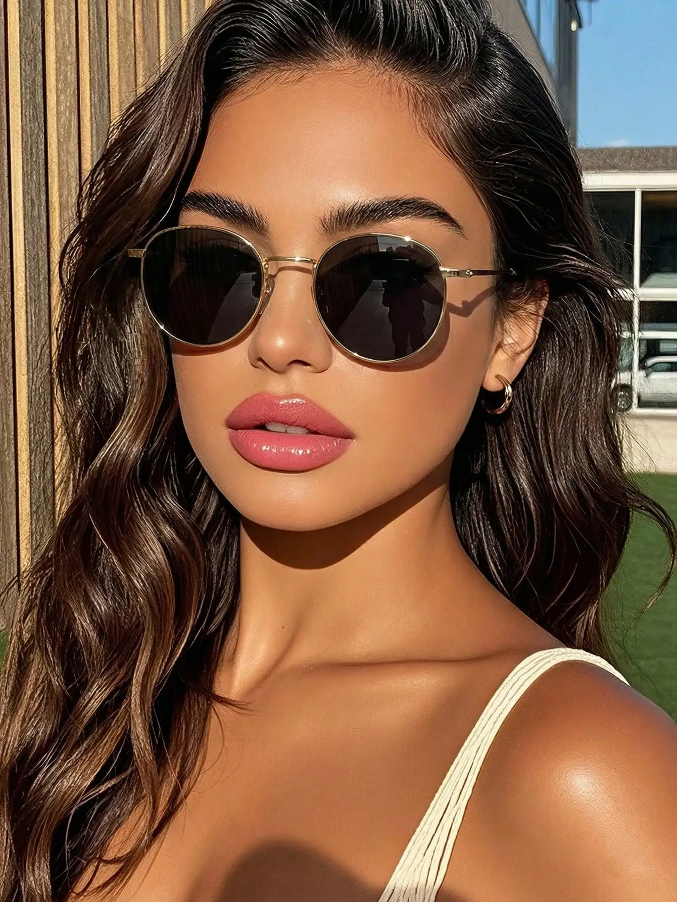 

1pc Women Metal Small Frame Minimalist Classic Shades Basics Eyeglasses For Suitable For All Face Shapes Business Casual Tropical Beach Vacay Outdoor Travel Shopping Street-Photography Woman Accessories