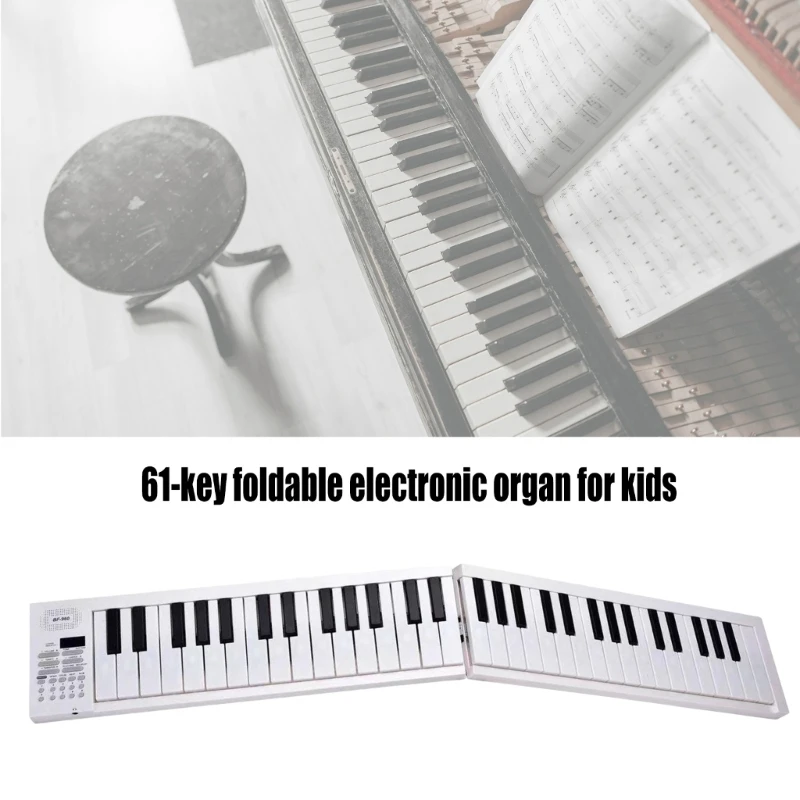 61 Key Foldable Electronic Piano Portable Piano Keyboard Digital Music Electronic Keyboard Musical Instrument Enduring