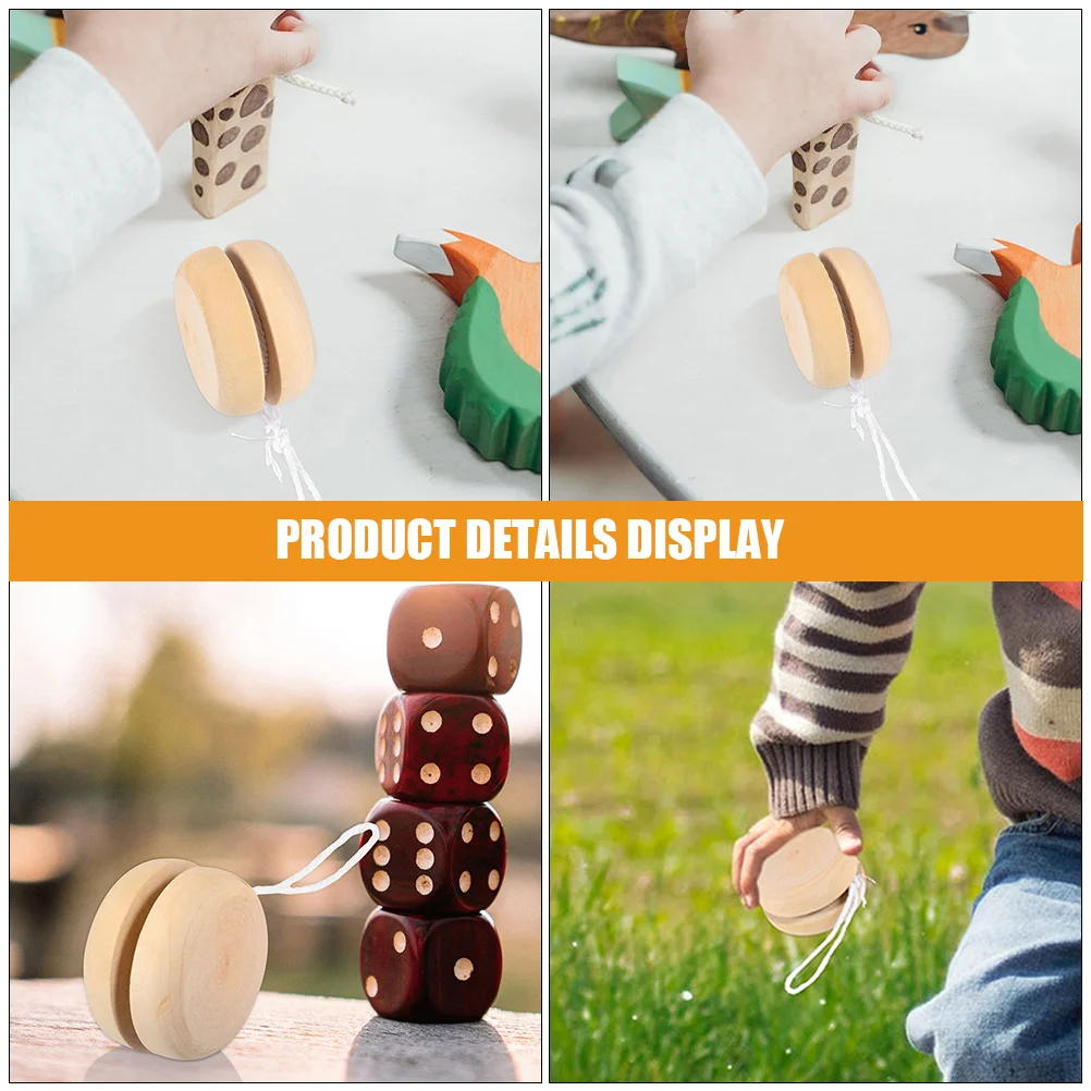 3 Pcs Yo-Yo Yoyo Wooden Graffiti Toys Blank Balls Painting Unpainted DIY Plaything Decorations