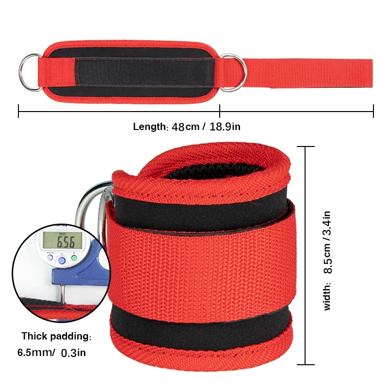 Gym Ankle Straps Double D-Ring Adjustable Neoprene Padded Cuffs Ankle Weight Leg Training Brace Support Sport Safety Abductors