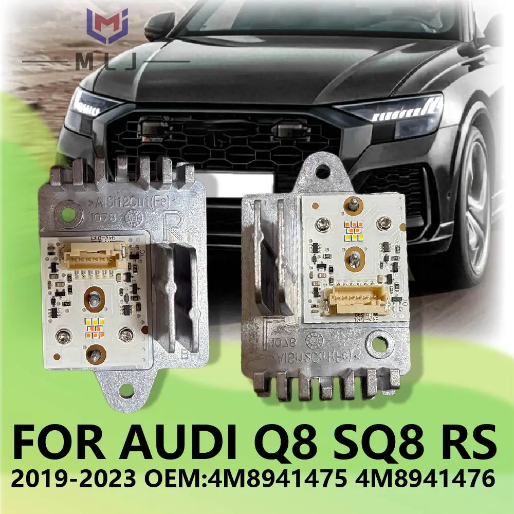 

White Angel Eye LED Source Headlight DRL Light Source Module 4M8941475 4M8941476 For Audi Q8L SQ8 RS 2019-2023 Replacement Parts
