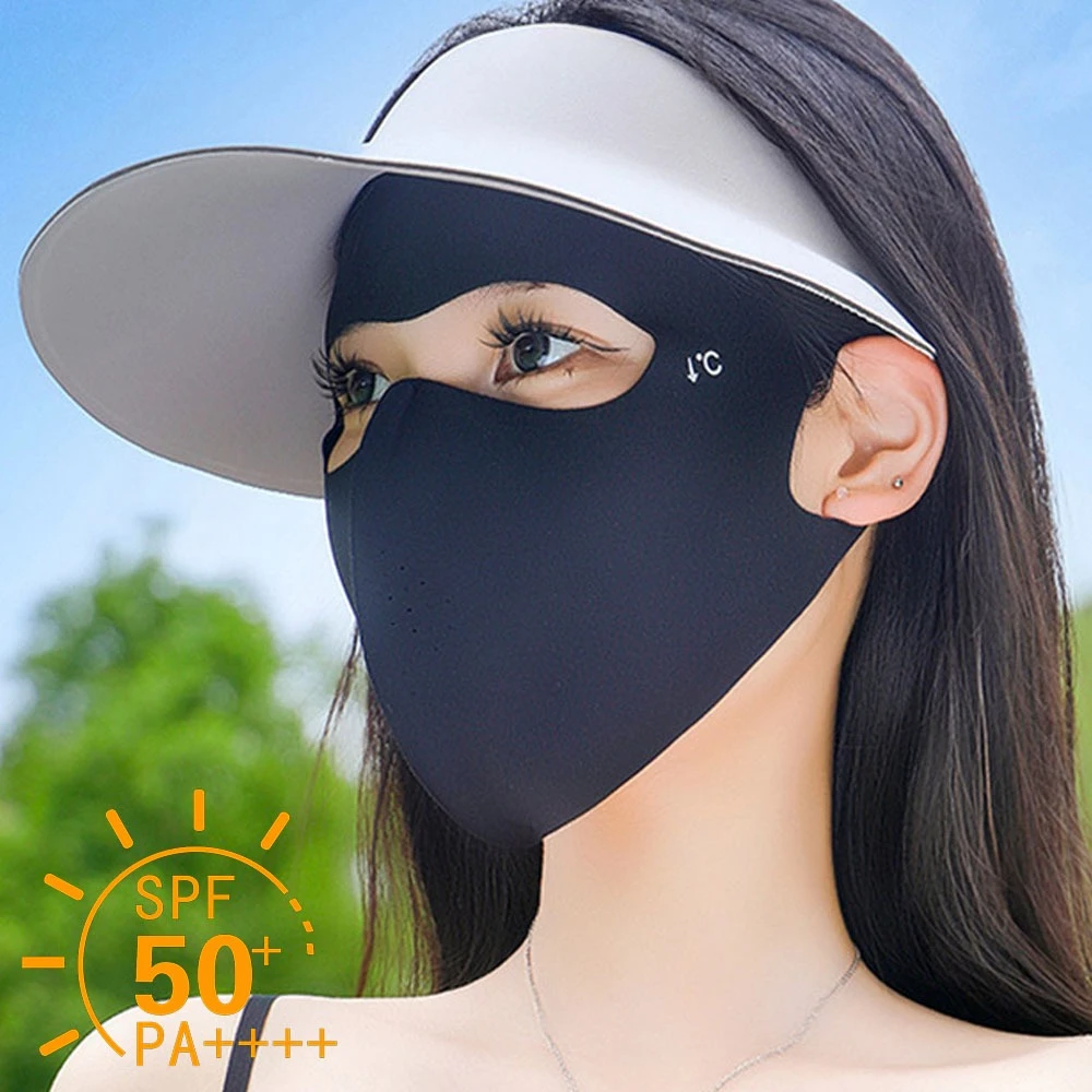 

1-10PCS Summer Full Face Mask Sun Protection Men Women Face Mask for Outdoor Travel Ice Sense Breathable Elastic