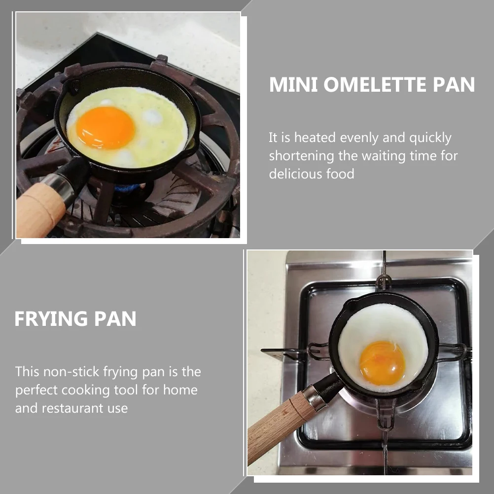 

Frying Pan Mini Omelet Griddle One Egg Non Stick Black Cast Iron Small for Eggs Nonstick