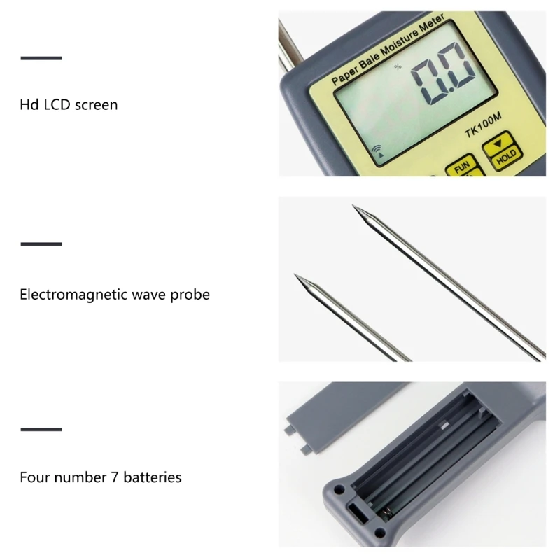 Accurate Paper Dampness Tester Insert Digital Paper Hygrometer Pin Humidity Testing Tool Essential for Printing Industry