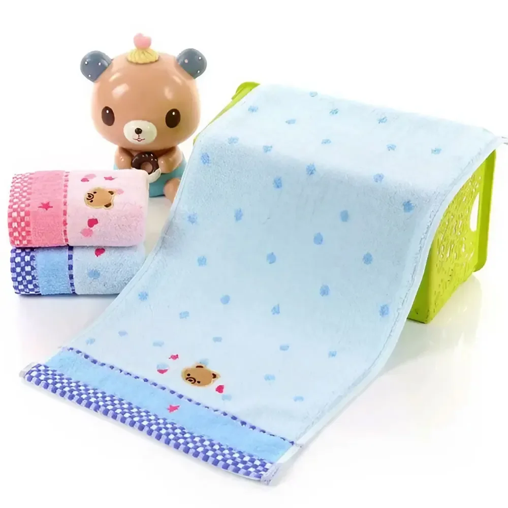 25*50cm Cute Cartoon Microfiber Absorbent Drying Bath Towel Bear Grain Cotton Baby Towel