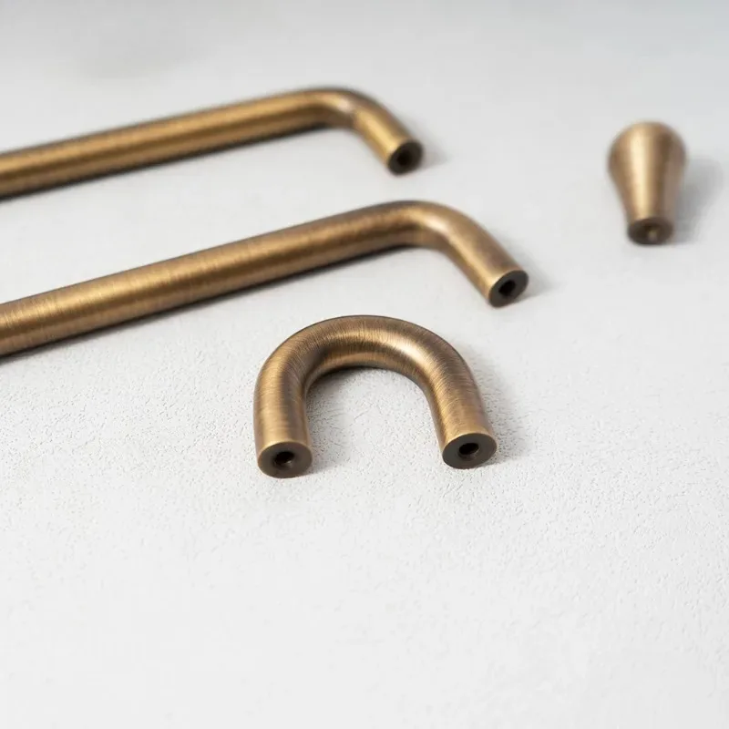 Wardrobe Kitchen Cupboard Cloakroom Bedside Small Cabinet Handle Decorative Knob Minimalism Bronze Furniture Handles