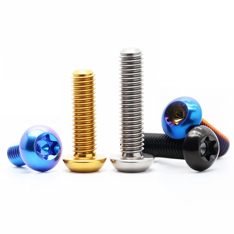 1pc M4 M5 M6 M8 TC4 Titanium Alloy Half Round Head Internal Plum Blossom Screw Motorcycle Modification Torx Screw