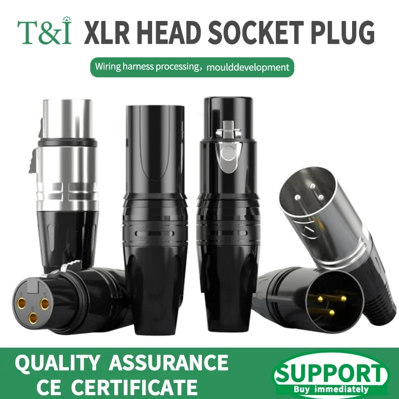 1 sets XLR head connectors audio magnetic anti-magnetic plug microphone plug 3pin speaker male and female color microphon