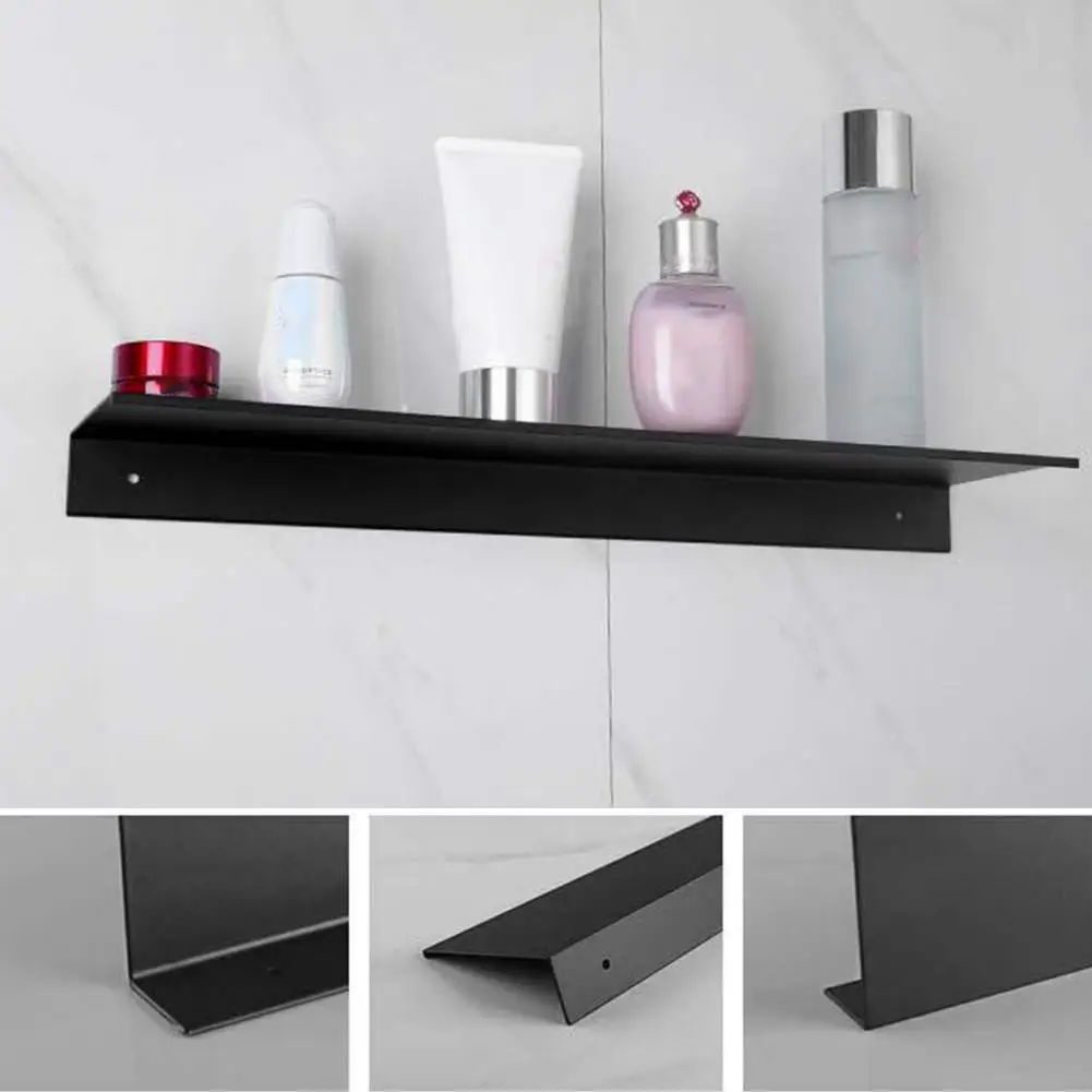 Style Wall Shelf Wall Mount Bathroom Floating Shelf Heavy Duty Aluminum Alloy Storage Rack Punch Free Adhesive for Home
