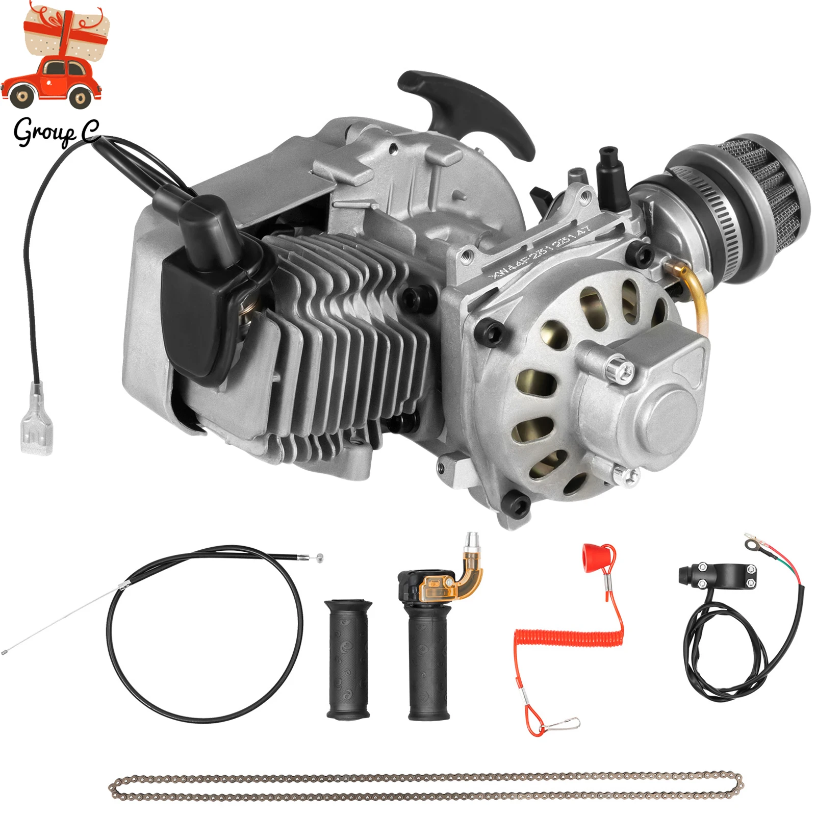 

2 Stroke 49CC Engine Motor Racing Pull Start Motorized Bike Engine for Pocket Bike Mini Dirt Bike ATV Scooter conversion kit