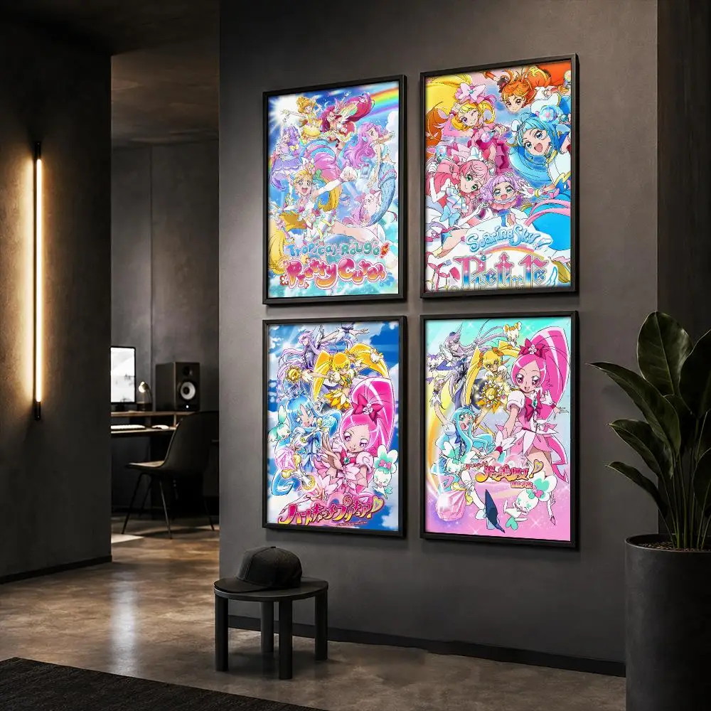 Magical Girl Anime P-Pretty Cure Poster Wall Art Print Sticker for Bedroom Living Room Dorm Office Modern Home Decor