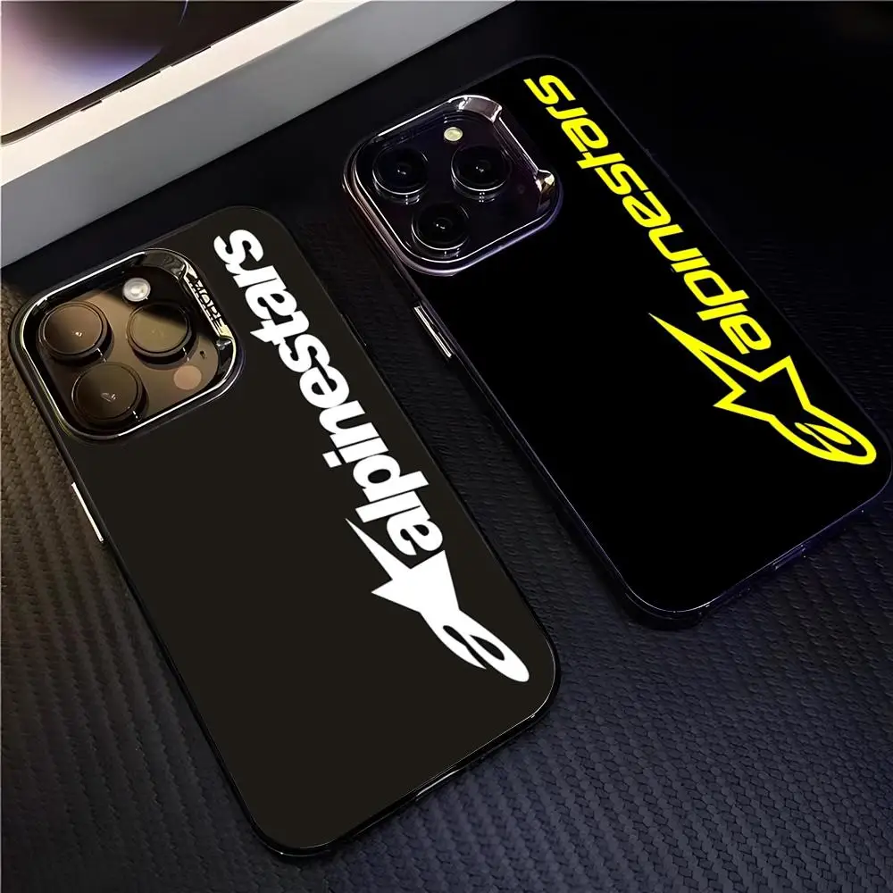 S-Alp-inestar-S-es Logo Handyhülle für iPhone 17 Air 16 E 15 14 Plus 13 12 11 Pro Max Farbige Silberne Abdeckung