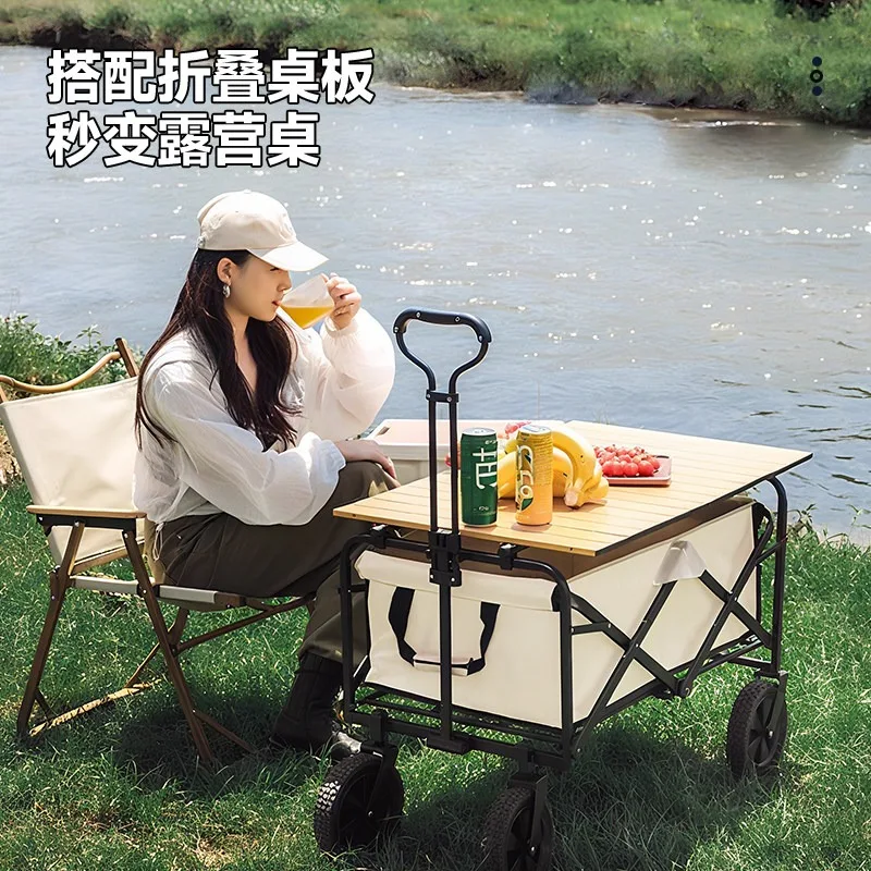 Camping Vehicle  Outdoor Foldable  Oversized Campsite Cart Picnic  Trailer Camping Handlebar  Stall