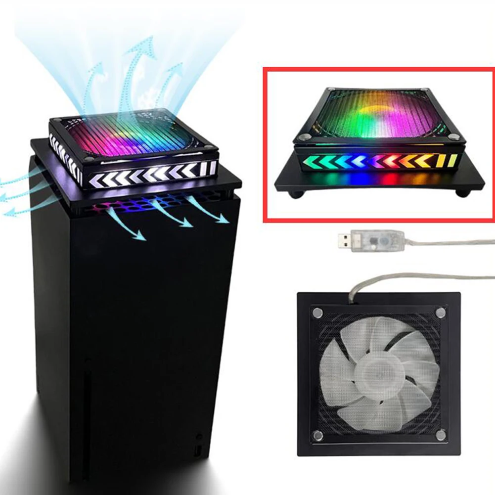 مروحة تبريد لـ Xbox Series X وحدة تحكم ألعاب سرعة الرياح مروحة تبديد الحرارة نظام تبريد خارجي لـ Xbox Series X ملحقات