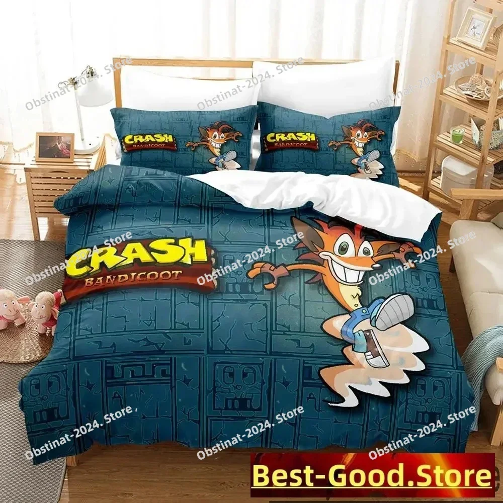 

3D Crash Bandicoot Game Bedding Set Print single Comforter Quilt Bed Cover Duvet Cover Pillow Case 3 Pieces Sets Kids Adult Size
