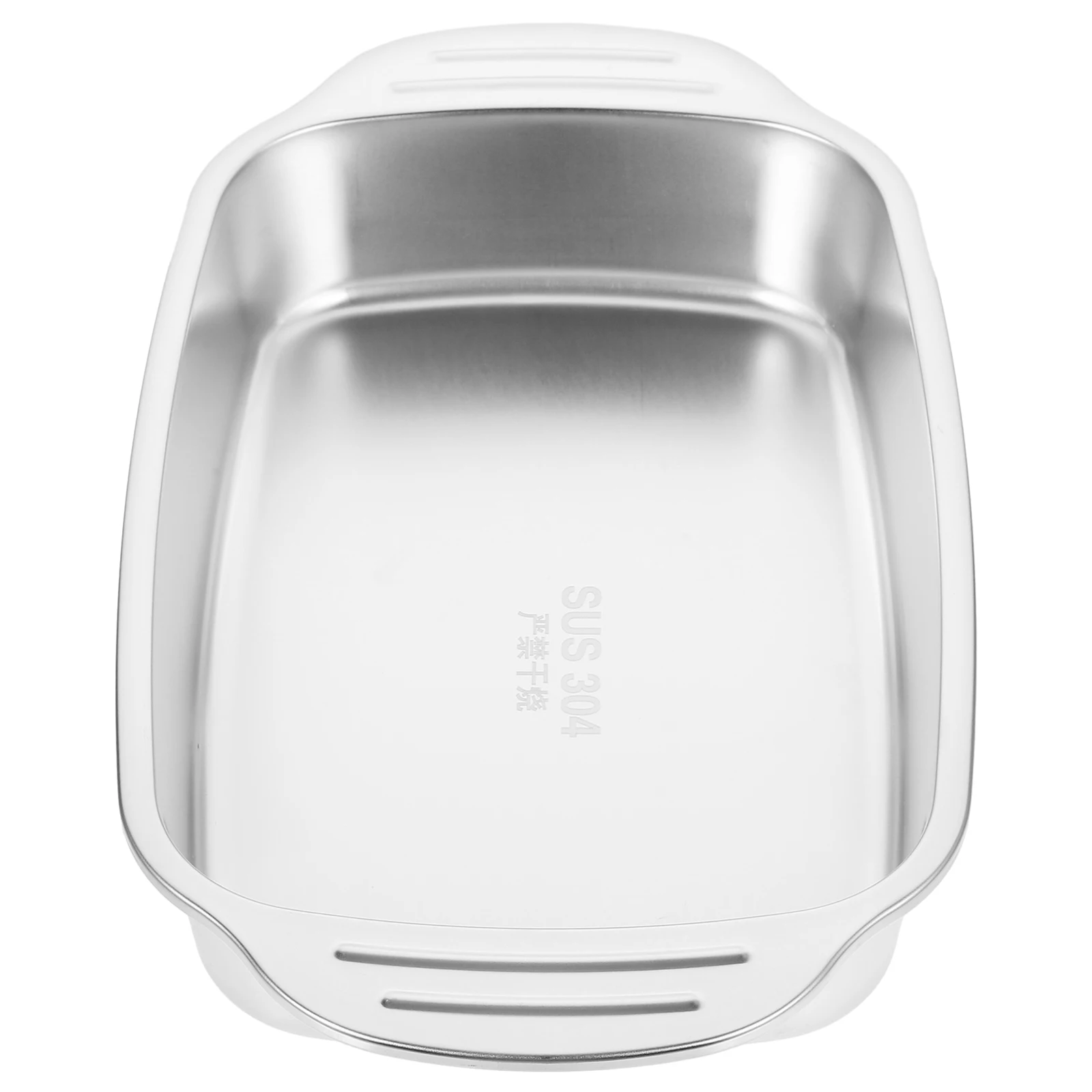 

1pc Stainless Steel Roasting Pan For Fish Grilling Rectangular Baking Tray Kitchen Bbq Cooking Dish Oven Safe Serving Plate