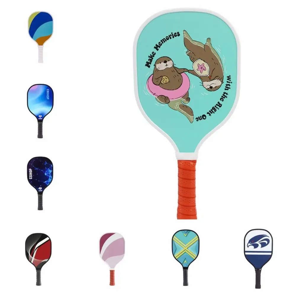 

Wooden Pickleball Paddles Ribbed Handle Colorful Pickle Ball Racket Beginner Single Racket Pickleball Training Equipment Men