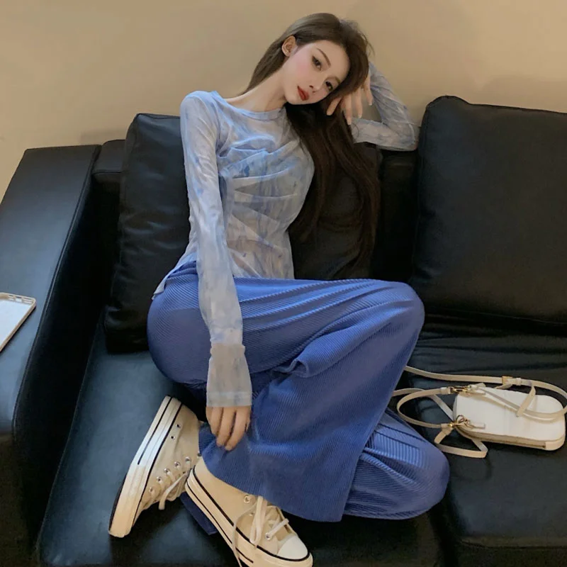 

Топ и женские брюки, комплект из двух предметов, роскошный наряд с полным низом, одежда Co Ord, тренд продаж, 2025 год, эстетические стильные женские брюки