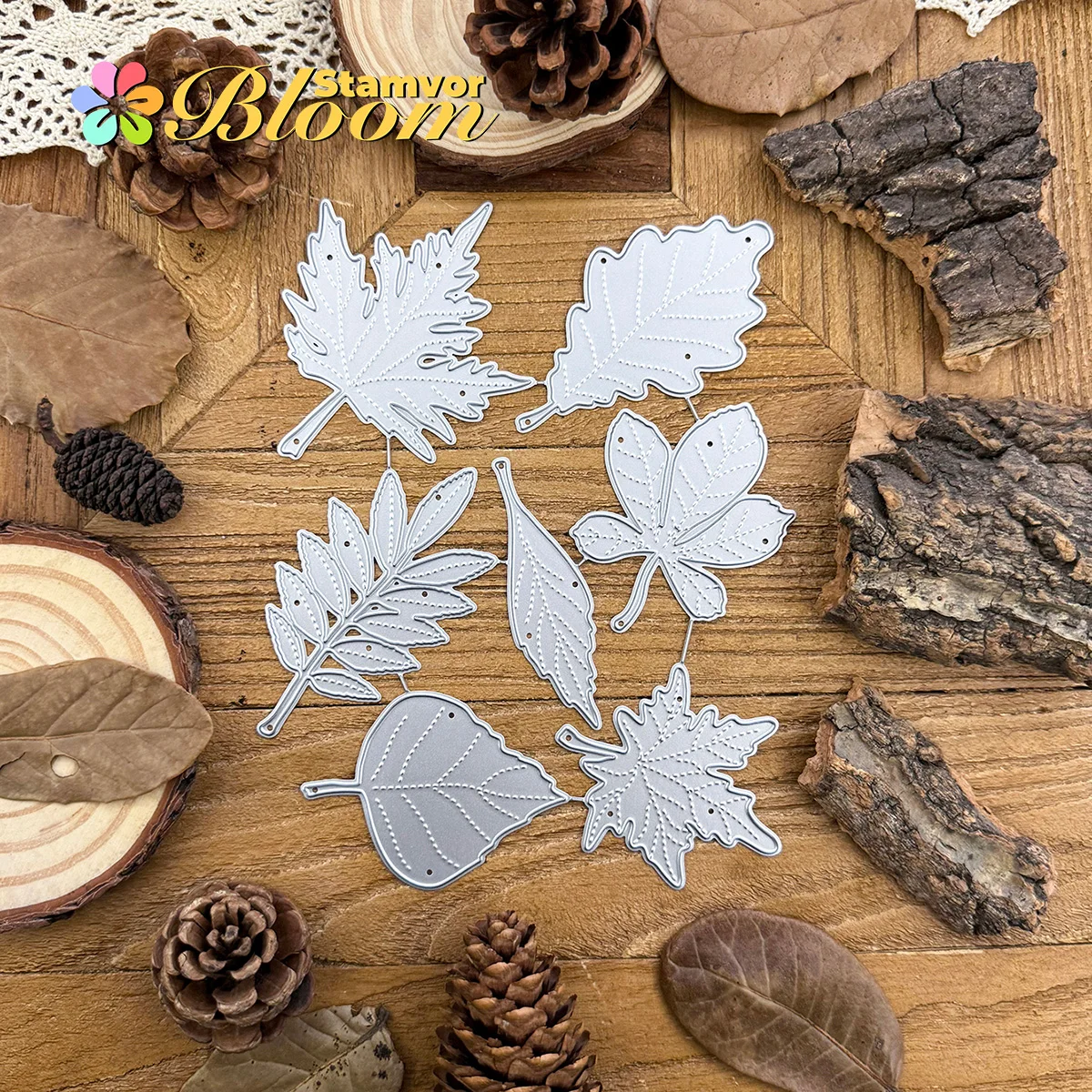 7 Styles Dotted Lines Leaves Fall Maples Metal Cutting Dies Scrapbooking Decorative Embossing