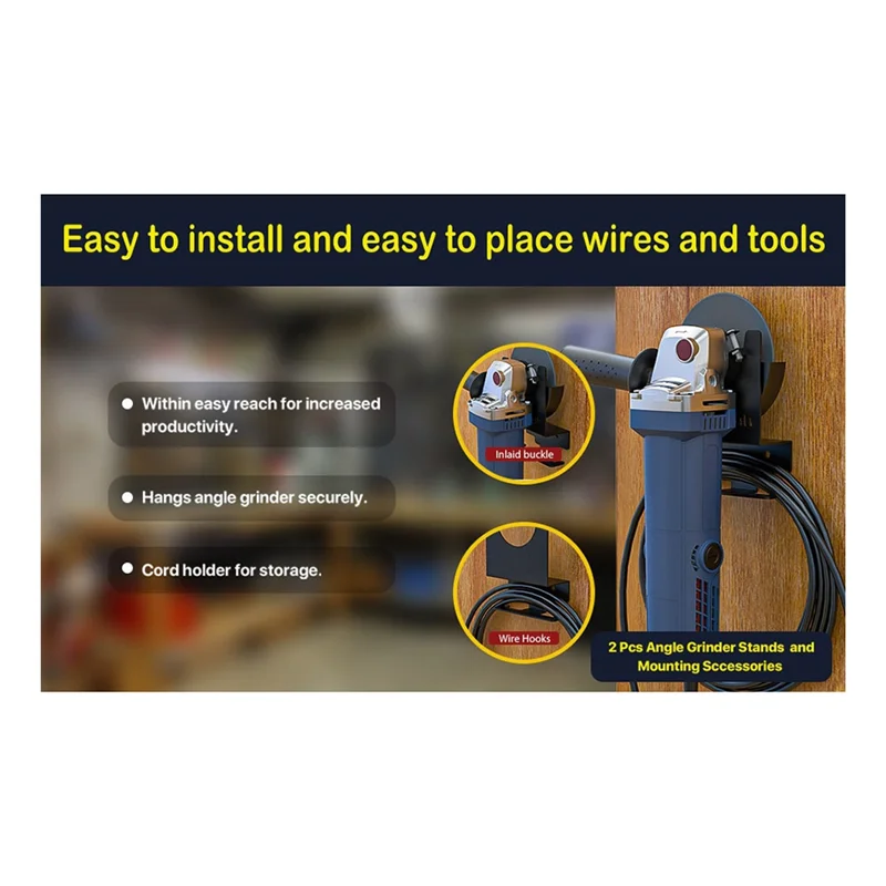 

B28C-2 Packs Angle Grinder Holder,Angle Grinder Stand Tool Wall Mount Bracket For 5Inch Grinder,Angle Grinder Storage