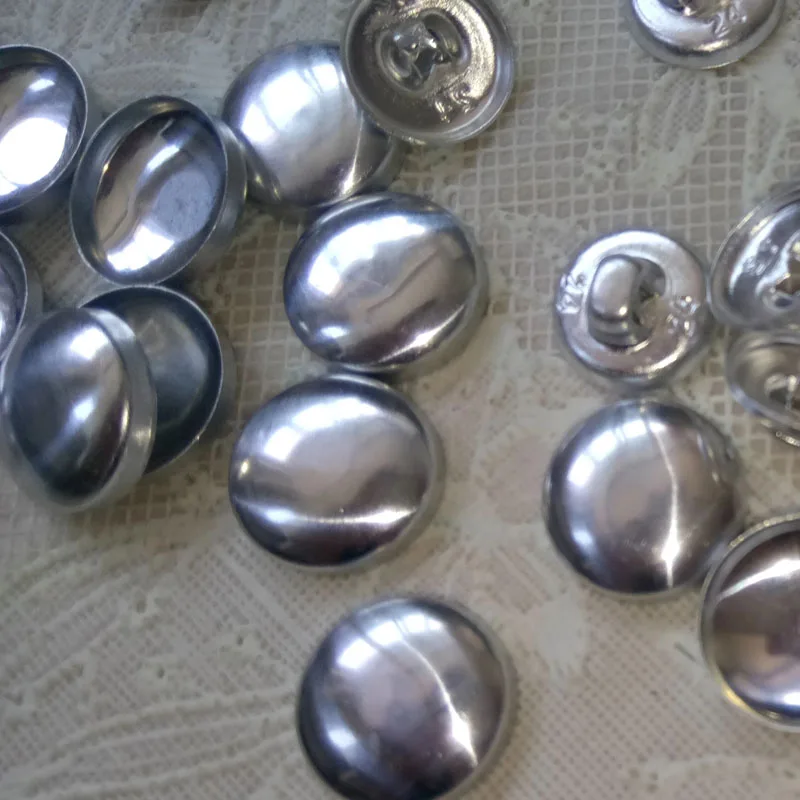 500pcs #16-80 DIY Handmade Fabric Buttons Bread Shape Round Fabric Covered Cloth Button Cover Metal 4 Back Buttons 13s