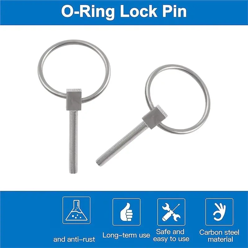 ABKP-4PCS Dia 6.3Mm 316 Stainless Steel Round Safety Pins Trailer Lock Pin Retaining Pins Trailer Lock Pin Retaining Pins