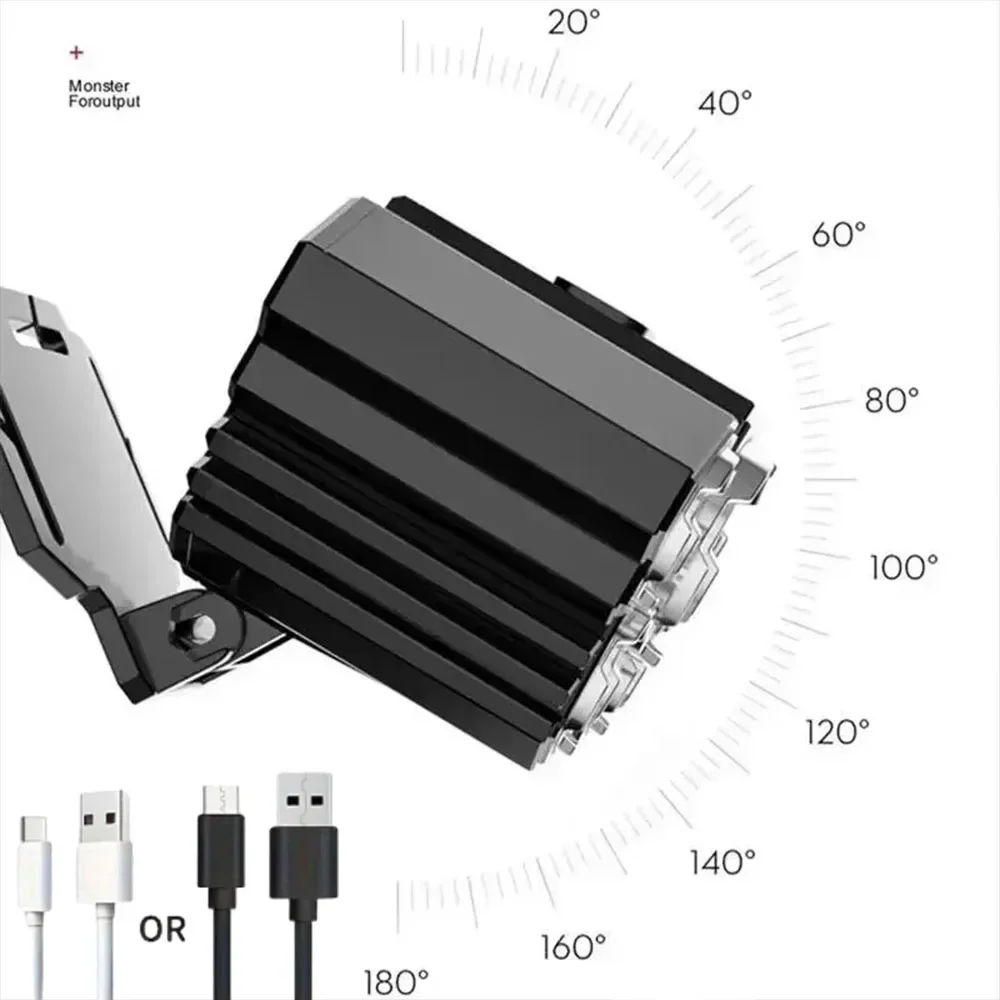 5 LED السوبر مشرق كشافات الصيد ضوء العمل USB قابلة للشحن 18650 بطارية رئيس الشعلة للمشي التخييم في الهواء الطلق SOS ضوء #3