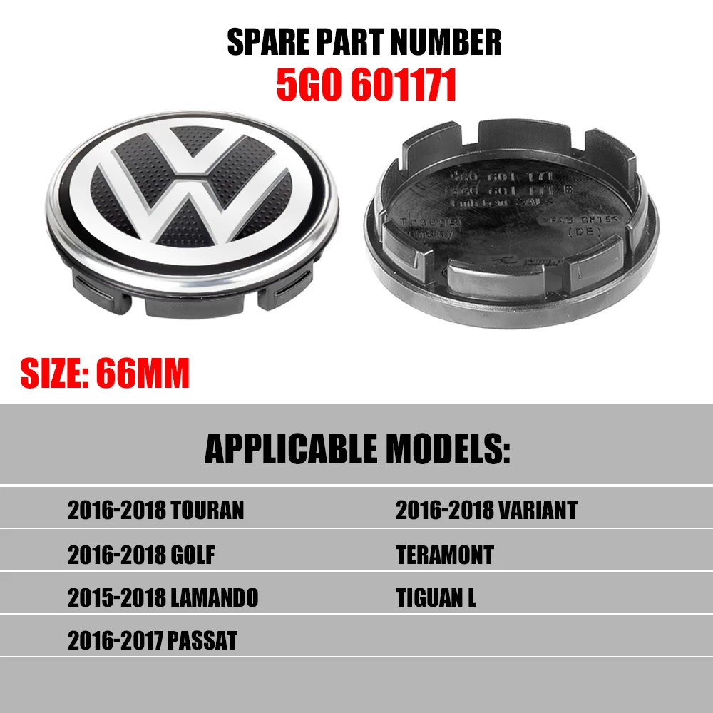 4 Stück 56mm 65mm Auto-Radnabenkappen Abdeckung Emblem Auto-Dekorationszubehör für VW Volkswagen Golf Polo Jetta Passat Touran