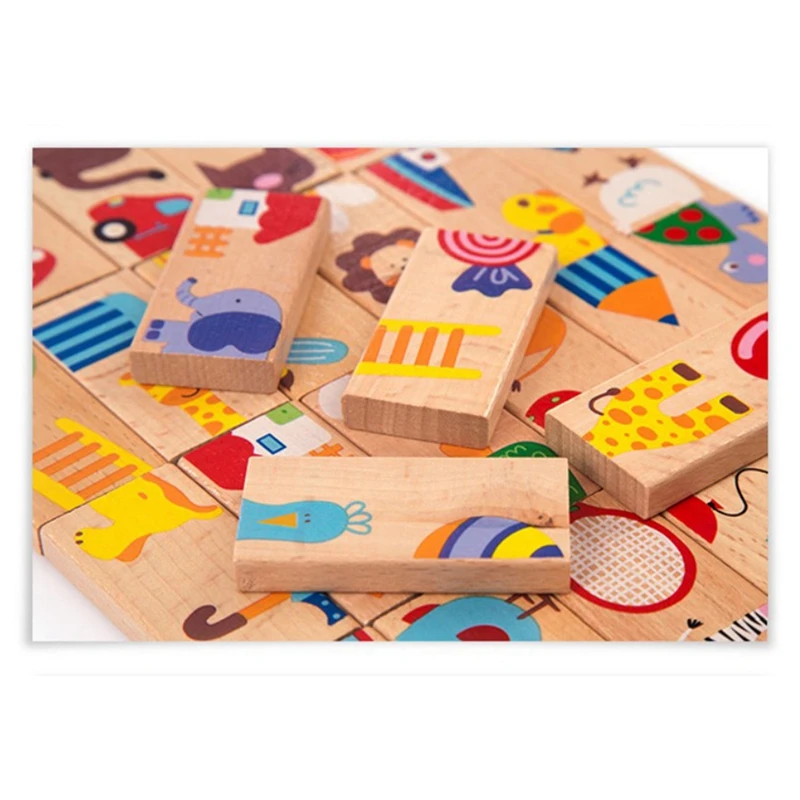 Jouets en bois de hêtre pour bébés, 28 pièces, blocs de construction