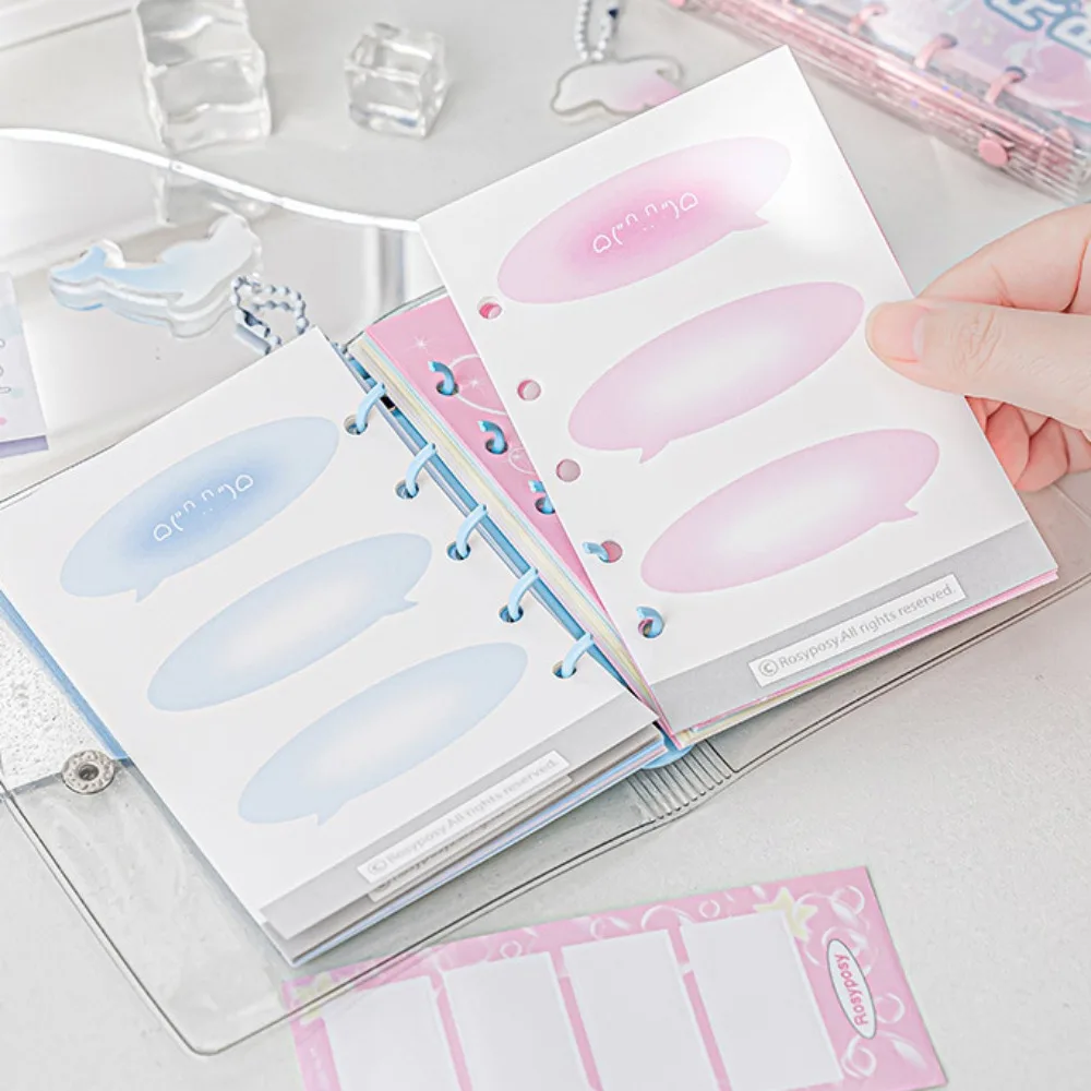 

Retro Style Mini Transparent Notepad Card Display Hand Book Loose-leaf Notebook Set PVC Creative Mini Loopbook Kids DIY