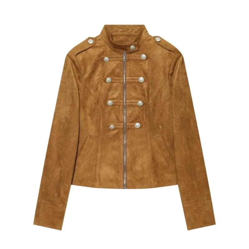HipSeam Women's Jacket With Frog Fastening New 2026 Autumn High Neck Long Sleeve Zipper Woman Winter Jakcet Chic Female Coats