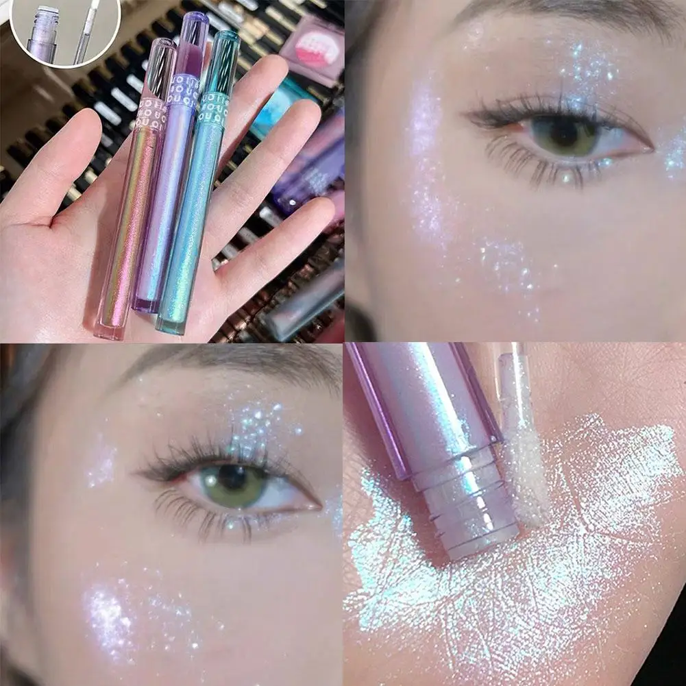 Sombra de ojos líquida con purpurina, aspecto de ojos multidimensional, brillo holográfico de larga duración, sombra de ojos multicromada