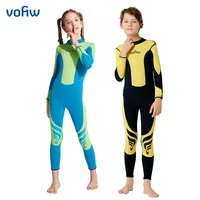 Traje de neopreno de 3mm para niños, traje de baño de manga larga con cremallera trasera para esnórquel, natación y surf, traje de baño para chico, deportes acuáticos