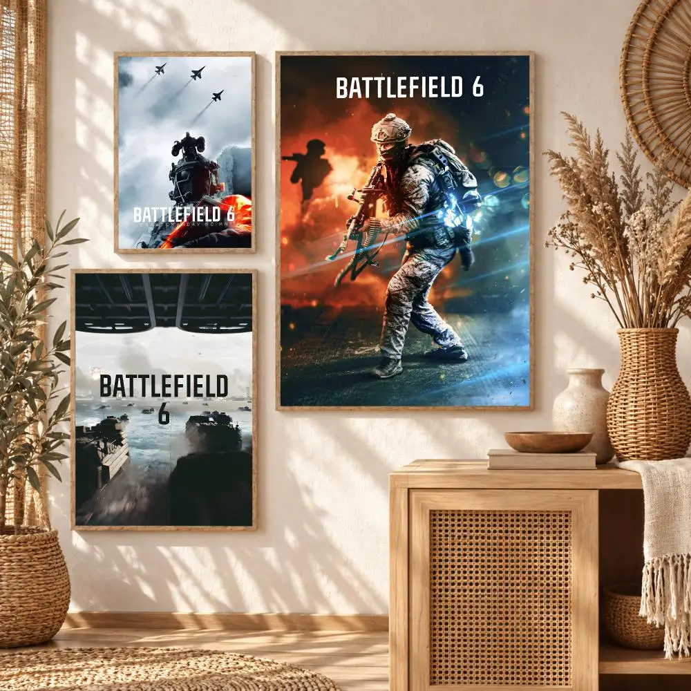 Intense Game b-battlefield 6 Poster Premium Modern Waterproof Wall Art Pictures for Bedroom Living Room Bar Decor