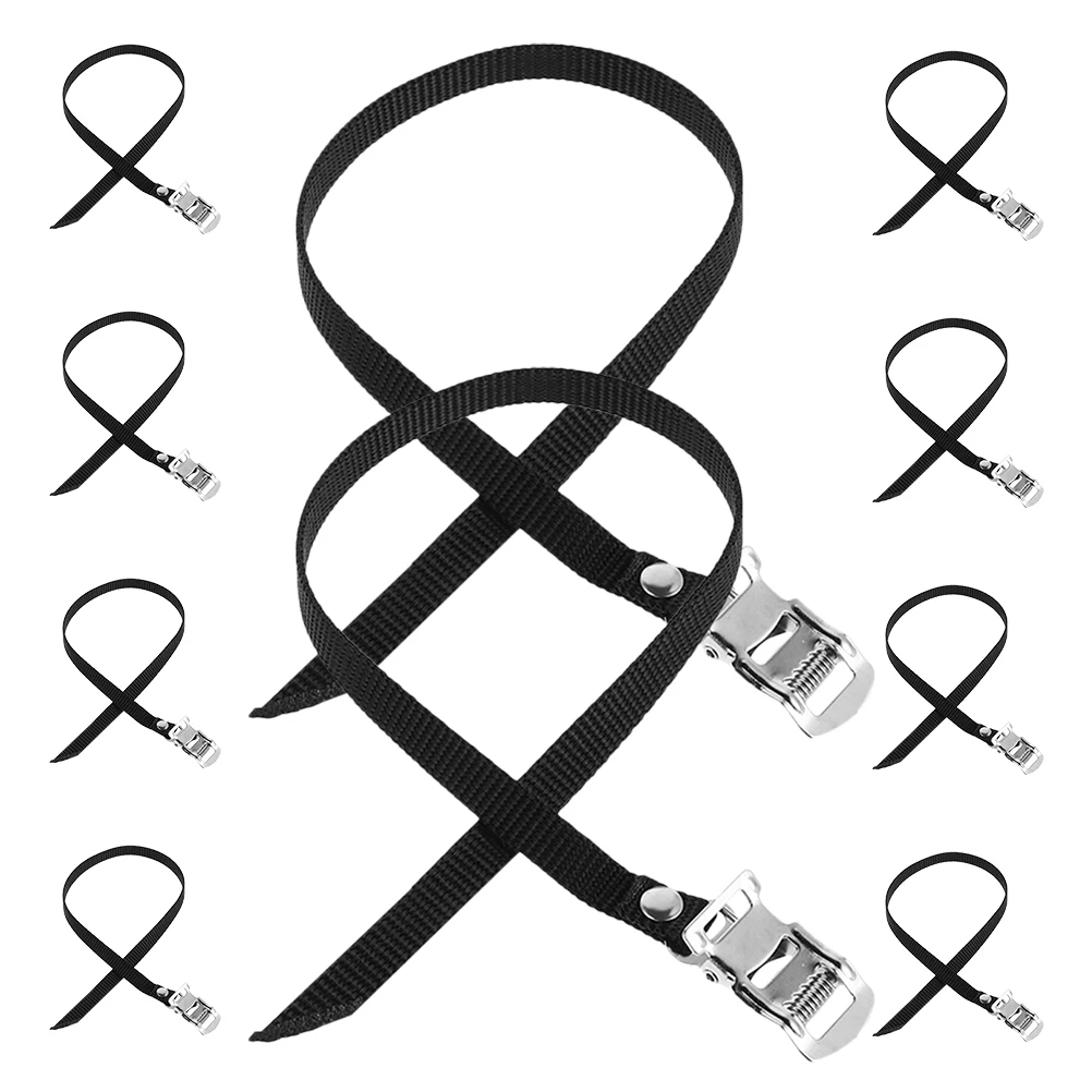 

10pcs Bicycle Pedal Straps Adjustable Aluminum Anti-Slip For Fixed Gear Exercise Bike Universal Fit Cycling Foot Strap