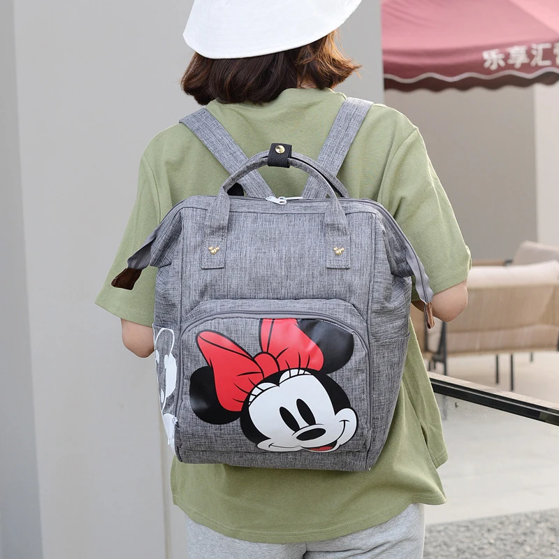 Disney Minnie\'s New Torba na pieluchy Plecak Cartoon Cute Mother and Baby Bag Duża pojemność Wielofunkcyjna modna torba dziecięca Go Out