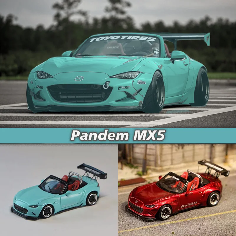 Street Weapon 1:64 Pandem MX5 Roadster Light Blue Alloy Diorama Car Model Collection Miniature Carros Toys